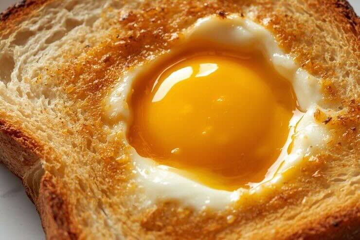 Toast con tuorlo al centro