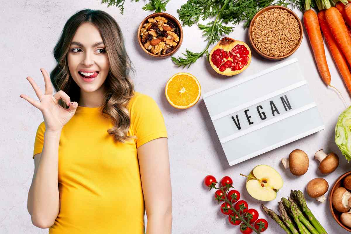 vegan alimenti donna gesto ok