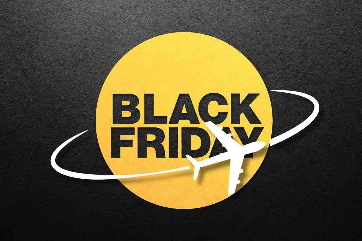 Black Friday e simbolo aereo