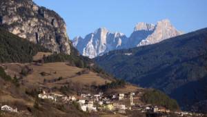 A view of the snowless Val di Fiemme in