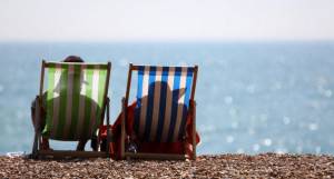 People enjoying the warm weather