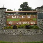 Insegna indicazione miglio zero della autostrada canadese coast to coast